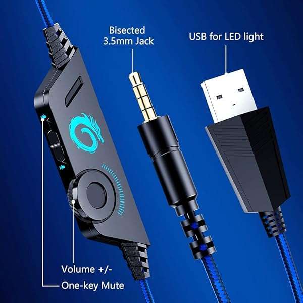 VersionTECH. VersionTECH G2000 Gaming Headset: Noise Cancelling, LED Lights, Compatible with PS5, Xbox, PC & More - View 6 of 9