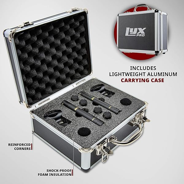 LyxPro LyxPro SDPC-2 Stereo Pair Pencil Condenser Microphones with Interchangeable Omni Cardioid Super Cardioid Capsules - View 6 of 9