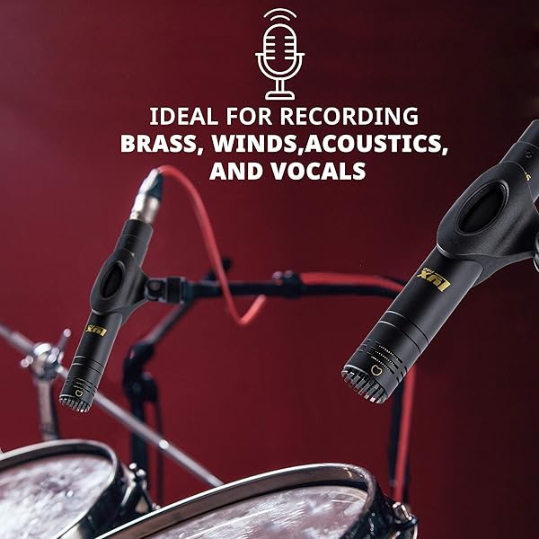 LyxPro LyxPro SDPC-2 Stereo Pair Pencil Condenser Microphones with Interchangeable Omni Cardioid Super Cardioid Capsules - View 7 of 9