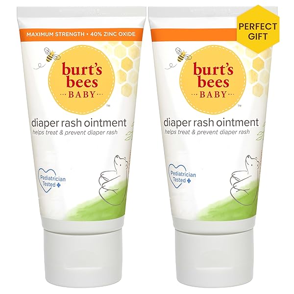 Burt's Bees Burt's Bees Baby Diaper Rash Ointment - Maximum Strength 40% Zinc Oxide, Natural & Pediatrician Tested, 2-Pack (3 oz Each)