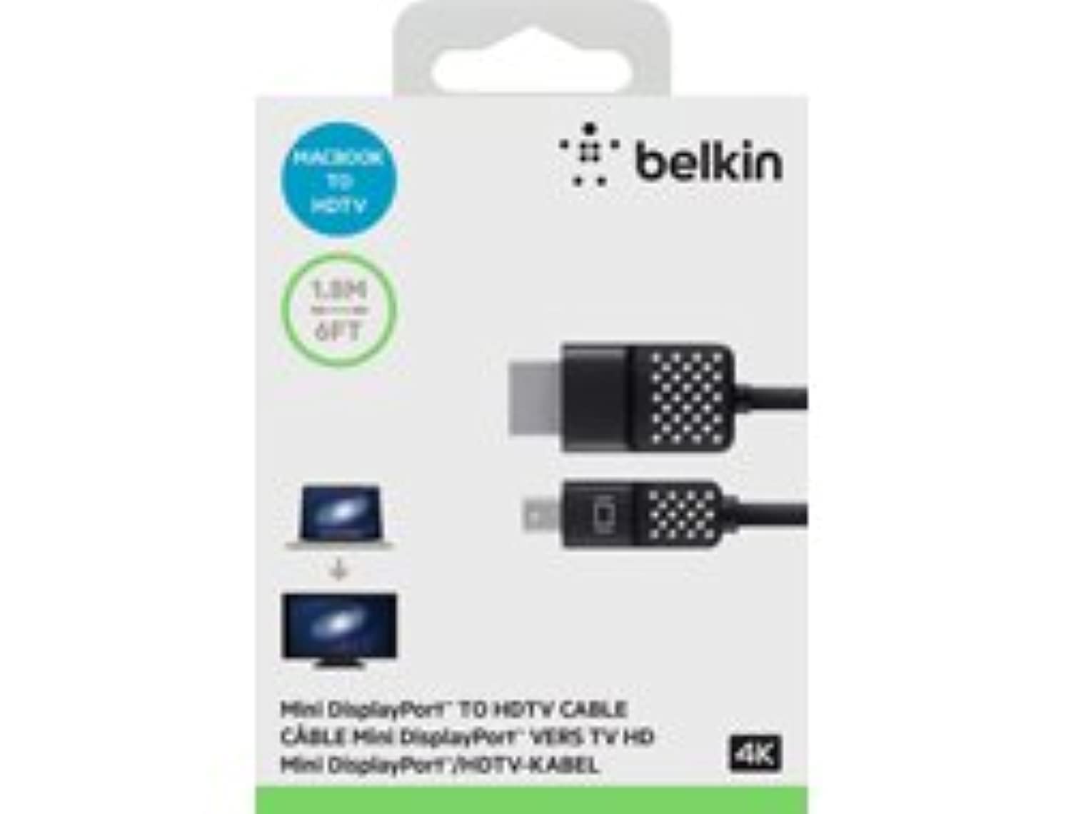Belkin Belkin 6ft Mini DisplayPort to HDMI Cable - 4K Compatible for MacBook Pro, Surface Pro & More - View 5 of 5