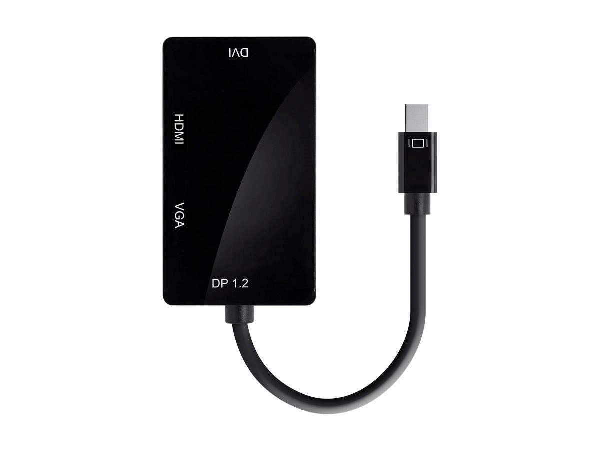 Monoprice Mini DisplayPort 1.2a Thunderbolt to 4K HDMI DVI VGA Passive Adapter Black - View 2 of 4