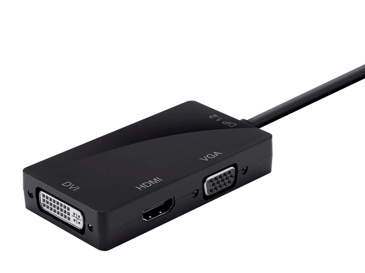 Monoprice Mini DisplayPort 1.2a Thunderbolt to 4K HDMI DVI VGA Passive Adapter Black - View 3 of 4