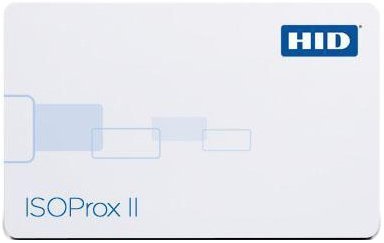 HID HID Corporation 1386 ISOProx II PVC Proximity Access Card Plain White 100 Pack No Slot Punch Gloss Finish Imageable 2-1/8 x 3-23/64 x 3/128