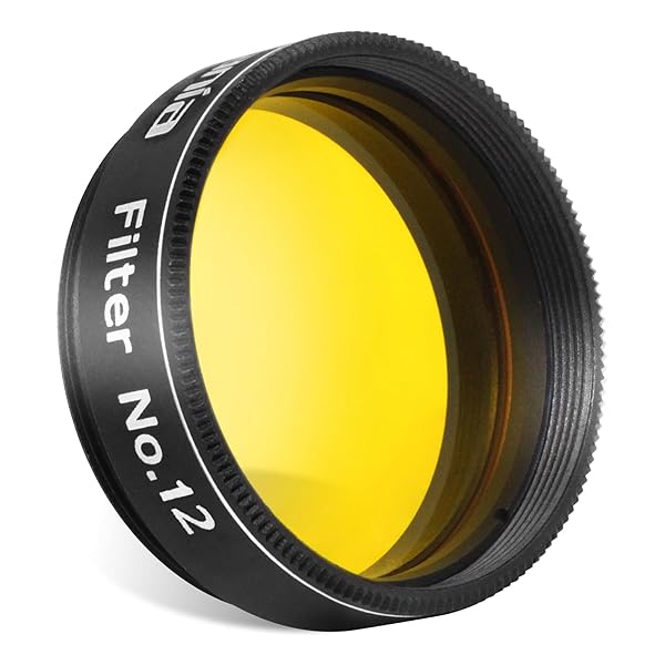 Astromania 125 Color Planetary Filter 12 Yellow for Enhanced Astronomy Viewing