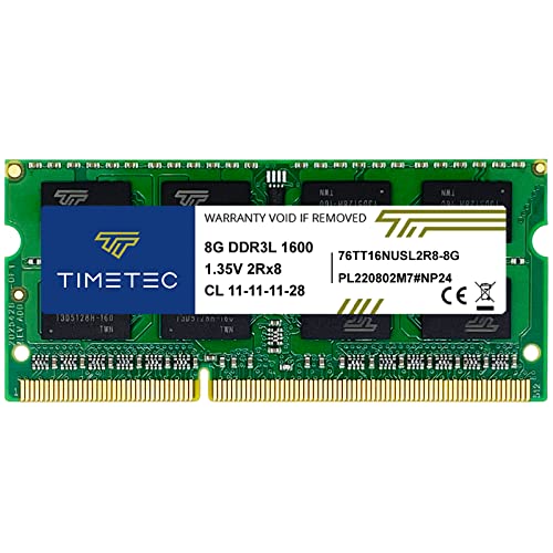 Timetec Upgrade Your Laptop with Timetec 8GB DDR3L 1600MHz RAM - Non-ECC, Dual Rank, 204 Pin SODIMM