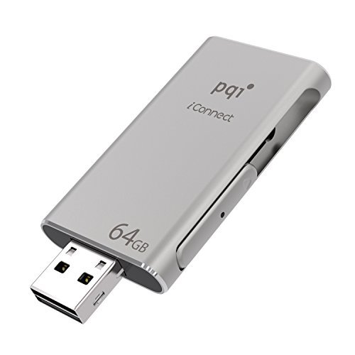 Vinpower Digital Apple Mfi Iconnect 64 GB Mobile Flash Drive Lightning Connector for iPhones iPads iPod Mac PC USB 3.0 Iron Gray