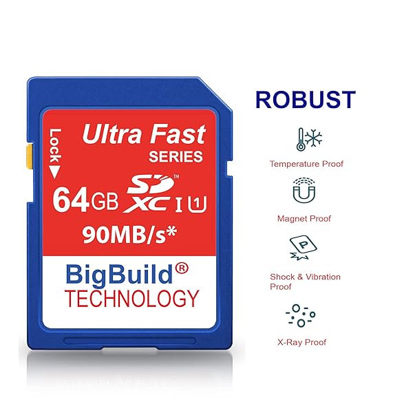 BigBuild Technology BigBuild Technology 64GB Ultra Fast SDXC Memory Card 90MB/s for Nikon Coolpix P900 Camera - View 6 of 10