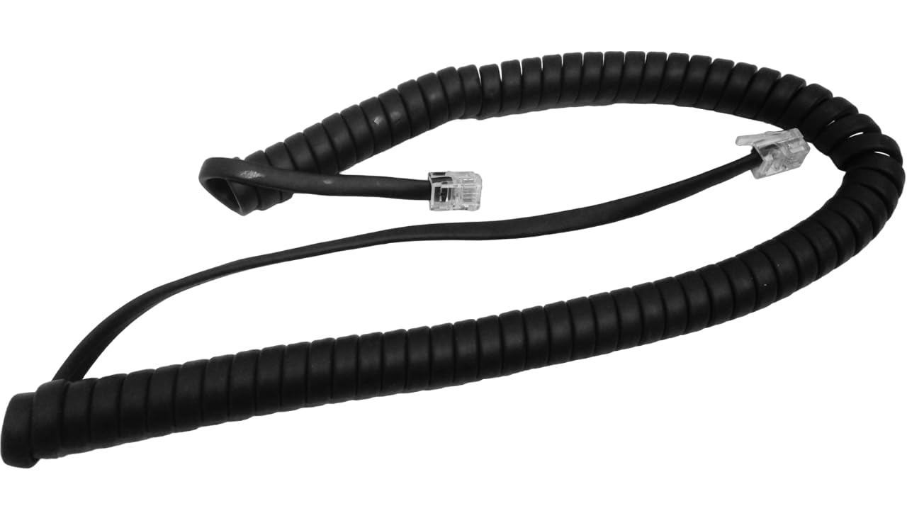 VoIP Lounge 9 Ft Black Curly Cord for Avaya IP Office 1400 1600 Series Phones 1403 1408 1416 1603 1608 1616