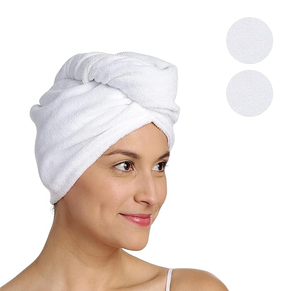Turbie Twist Buy Turbie Twist 2-Pack Microfiber Hair Towels - Perfect for All Hair Types, Travel & Gifting - Premium White Hair Wraps