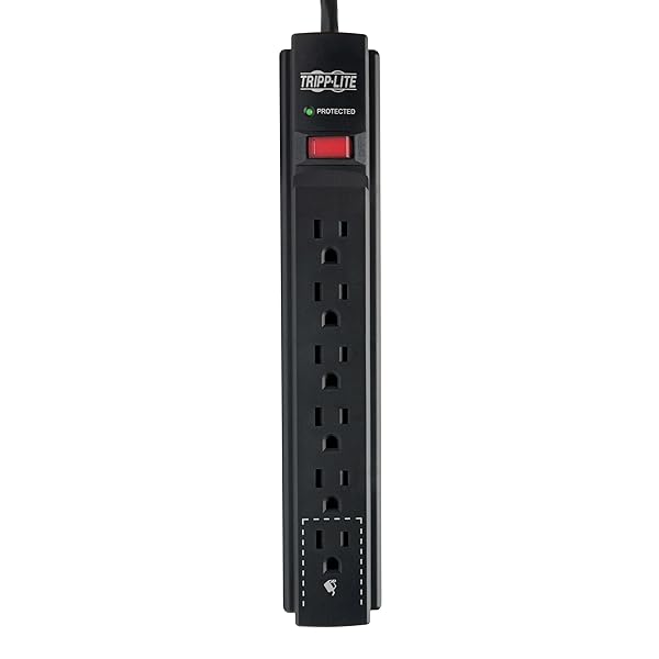 TRIPP LITE Tripp Lite 6 Outlet Surge Protector Power Strip with 15ft Cord 790 Joules Lifetime Warranty and 20K Insurance TLP615B - View 7 of 11