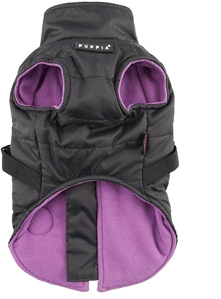 Puppia Puppia Mountaineer Winter Dog Coat with Harness Waterproof Warm Fleece for Small Medium Dogs Black Large - View 2 of 6