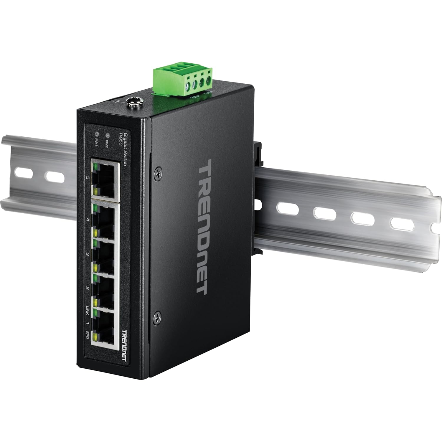 TRENDnet TRENDnet 5-Port Industrial Gigabit DIN-Rail Switch with 10 Gbps Capacity and Lifetime Protection for Harsh Environments - View 8 of 9