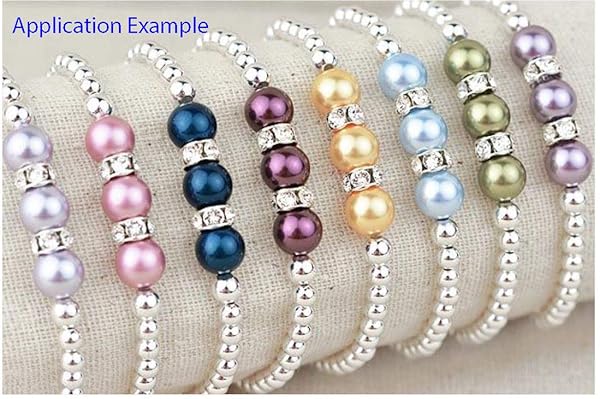 Adabele 100pcs Adabele Grade A 10mm Clear Crystal Rhinestone Rondelle Loose Beads Sterling Silver Plated Spacer for DIY Jewelry Making - View 4 of 6