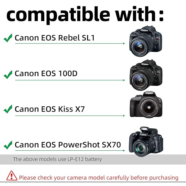 GLORICH Glorich ACK-E15 Replacement AC Power Adapter Charger for Canon EOS Rebel SL1 100D DSLR Cameras - View 5 of 11