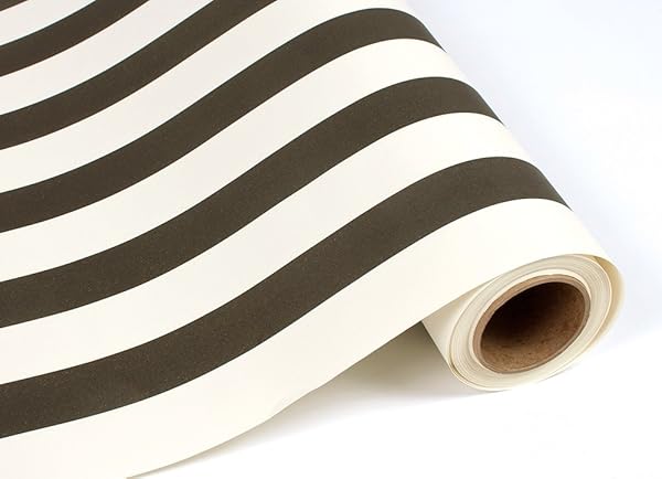Hester & Cook Black and White Striped Paper Table Runner 25 Feet Long 20 Inches Wide Perfect for Parties and Events - View 3 of 3