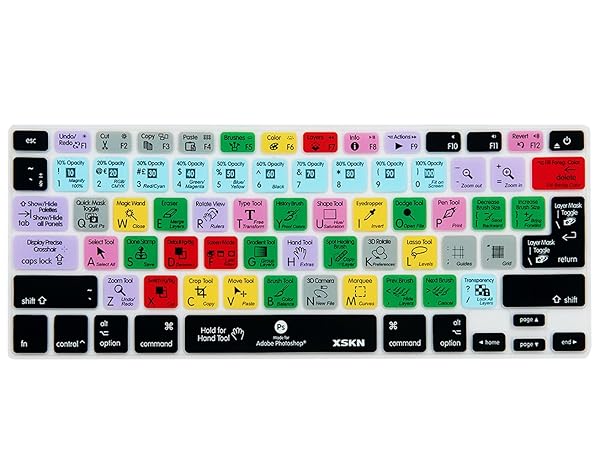 XSKN XSKN Adobe Photoshop Shortcuts Keyboard Cover for MacBook Air Pro 13 15 17 inch US European ISO 2015 and Earlier Models - View 2 of 10