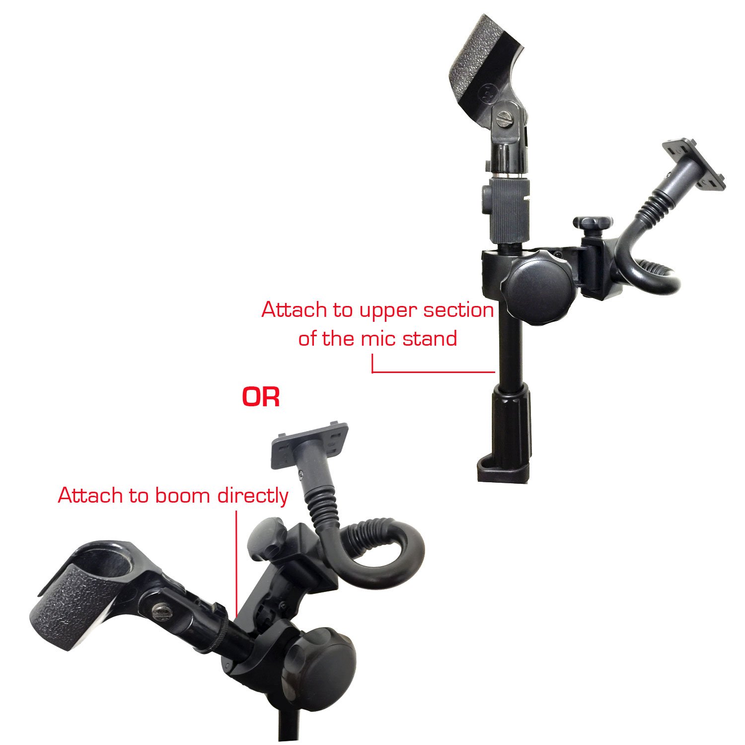 AccessoryBasics Music Mic Microphone Stand Smartphone Mount Multi Angle 360 Swivel Adjust Holder for iPhone Samsung Galaxy LG HTC Phones - View 4 of 9