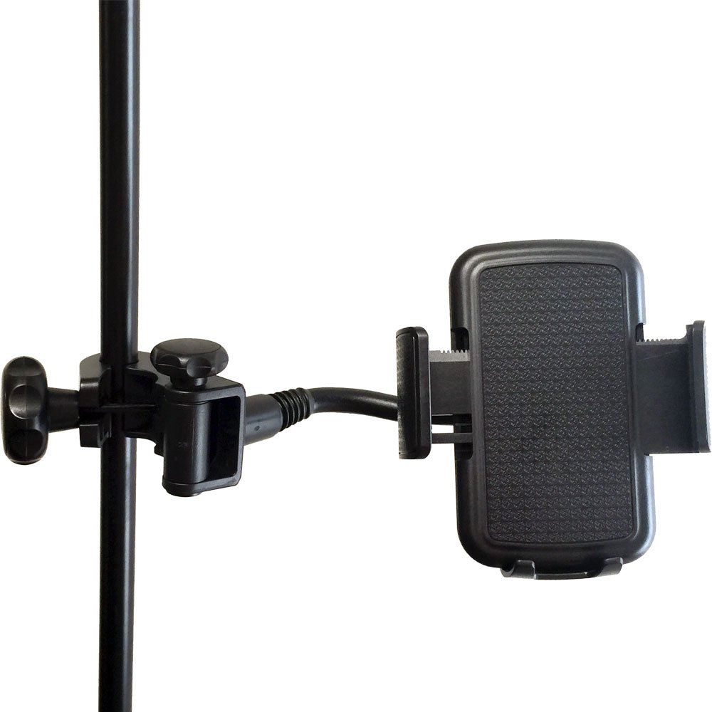 AccessoryBasics Music Mic Microphone Stand Smartphone Mount Multi Angle 360 Swivel Adjust Holder for iPhone Samsung Galaxy LG HTC Phones - View 7 of 9