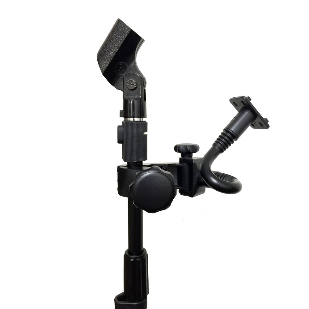 AccessoryBasics Music Mic Microphone Stand Smartphone Mount Multi Angle 360 Swivel Adjust Holder for iPhone Samsung Galaxy LG HTC Phones - View 9 of 9