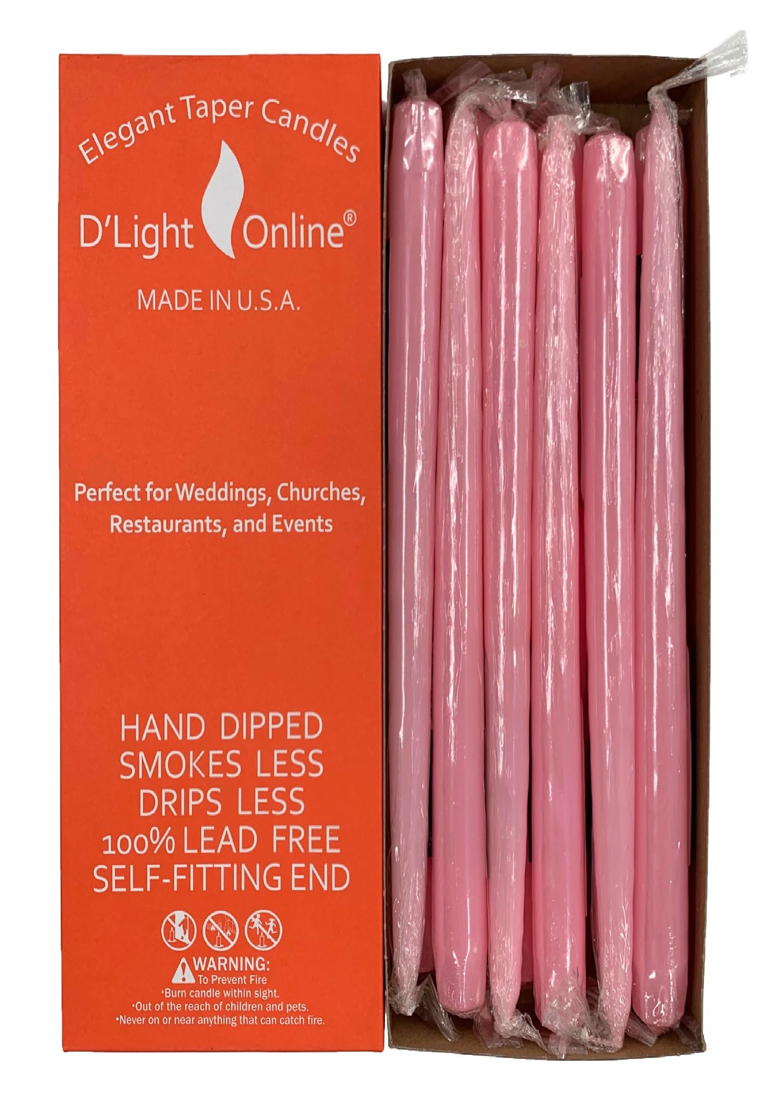 Elegant Ivory Taper Candles 15 Inches Tall Premium Quality Hand Dipped Dripless Smokeless Bulk Pack Set of 12 for Events