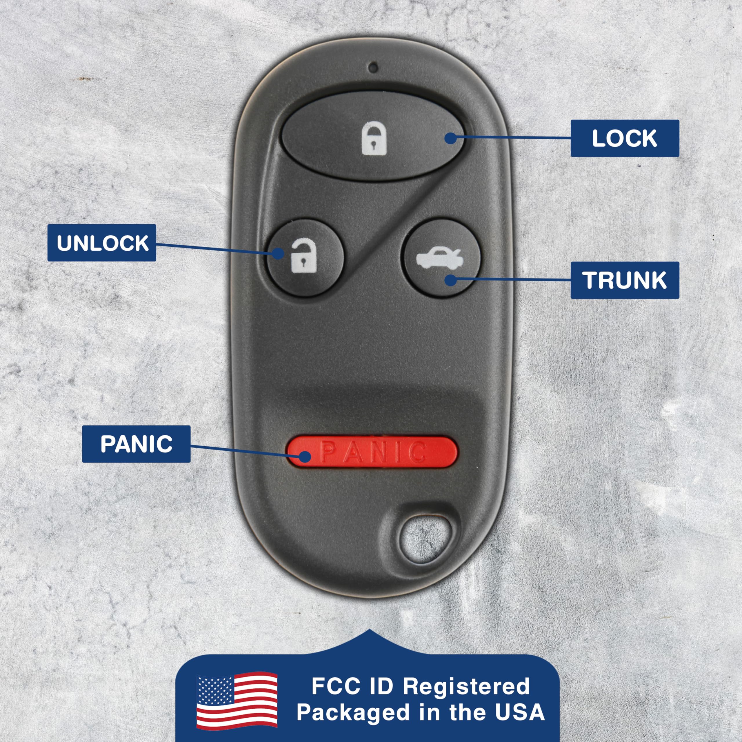 KeylessOption Keyless Entry Remote Control Car Key Fob Replacement E4EG8DJ Pack of 2 - View 6 of 8