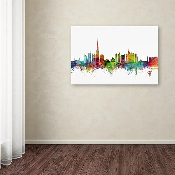 Trademark Fine Art Trademark Fine Art Dubai Skyline by Michael Tompsett 22X32 Inch Stunning Wall Art for Home or Office Decor - View 3 of 3