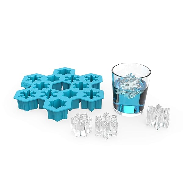 True Zoo TrueZoo Snowflake Silicone Ice Cube Tray - Make 12 Fun Snowflake Ice Cubes in Blue | Perfect for Parties!