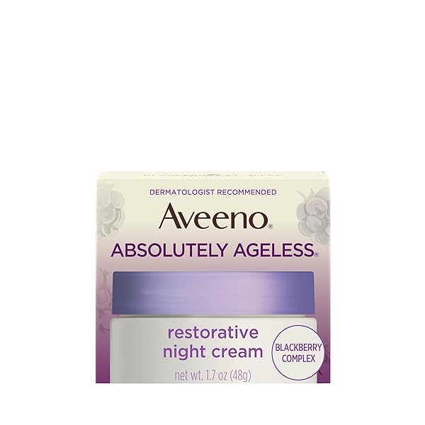 Aveeno Revitalize Skin Overnight: Aveeno Absolutely Ageless Night Cream with Antioxidants & Vitamins - Hypoallergenic & Non-Greasy