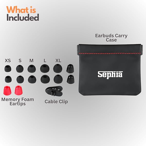 Sephia Sephia SP3060 Wired Headphones: HD Bass, Lightweight Design, Tangle-Free Cord & Earbud Tips - View 7 of 9