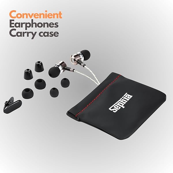 Sephia Sephia SP3060 Wired Headphones: HD Bass, Lightweight Design, Tangle-Free Cord & Earbud Tips - View 9 of 9