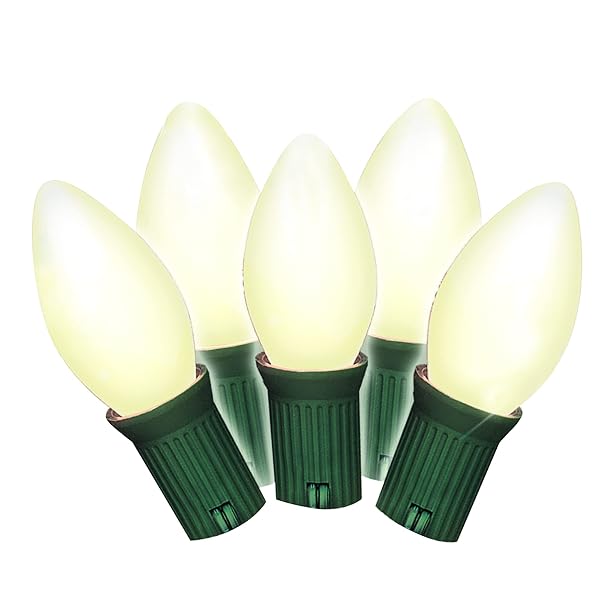 Brite Star Brite Star Vintage Christmas String Lights Frosted C7 25 Feet Old-Fashioned Bulbs for Indoor Outdoor Patriotic Decorations