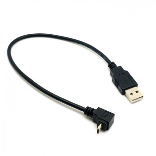 cablecc cablecc 2pcs USB 2.0 Male to Micro USB Up &amp; Down Angled 90 Degree Cable 30cm for Cell Phone Tablet - View 4 of 5