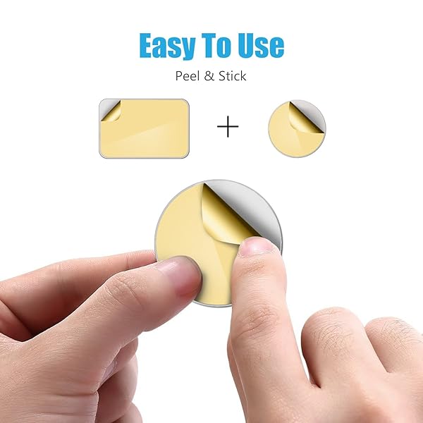 WixGear WixGear Metal Plate for Magnetic Mounts - X4 Pack (2 Rectangular & 2 Round) - Adhesive Cradle-Less Solution (Silver) - View 4 of 8