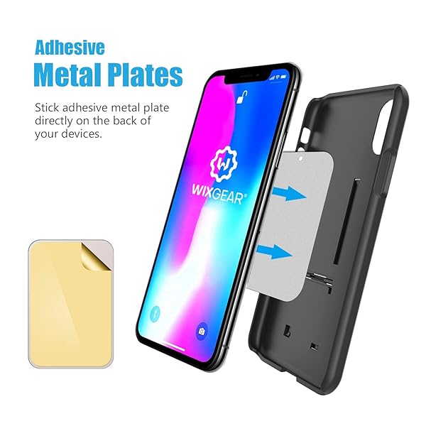 WixGear WixGear Metal Plate for Magnetic Mounts - X4 Pack (2 Rectangular & 2 Round) - Adhesive Cradle-Less Solution (Silver) - View 6 of 8