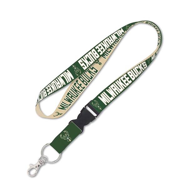 WinCraft Shop NBA Milwaukee Bucks Lanyard with Detachable Buckle - 1-Inch Size for Fans!