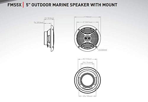 Furrion Furrion 5 Inch 30 Watts Outdoor Marine Speaker Black FMS5B for Superior Sound Quality - View 3 of 3