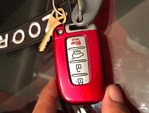 iJDMTOY iJDMTOY Gloss Metallic Red Smart Key Fob Shell for Hyundai Veloster Sonata Elantra Genesis Kia Optima Forte Compatible Replacement - View 5 of 10