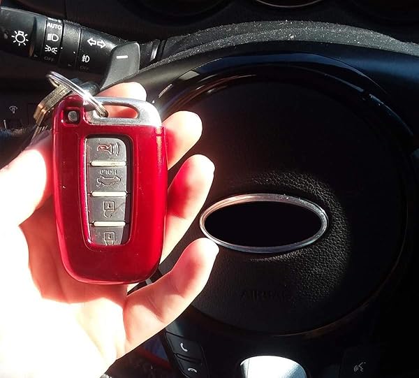 iJDMTOY iJDMTOY Gloss Metallic Red Smart Key Fob Shell for Hyundai Veloster Sonata Elantra Genesis Kia Optima Forte Compatible Replacement - View 6 of 10