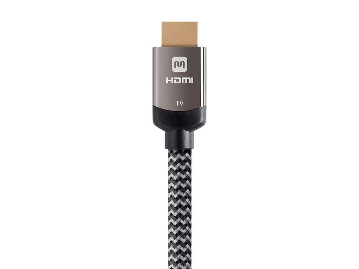 Monoprice 4K Braided High Speed HDMI Cable 100 Feet CL3 In Wall Rated 18Gbps Active YCbCr 444 Gray - View 2 of 6