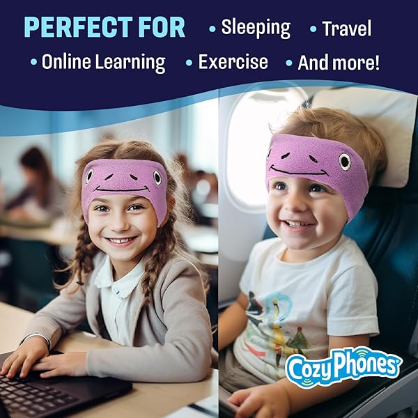 CozyPhones CozyPhones Kids Headphones Soft Fleece Headbands Ideal for Travel and Home Use Comfortable Design for Young Listeners - View 6 of 9
