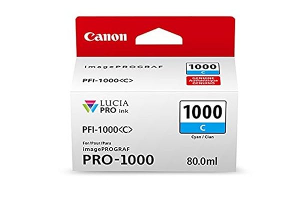 Canon Buy Canon Ink Lucia PRO PFI-1000 Cyan Tank - High-Quality Individual Ink for Stunning Prints