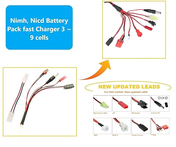 szwisechip Szwisechip Delta Peak Detection NiMH NiCd Battery Charger for Airsoft RC Cars Trucks Air Guns and Airplanes 3.6V to 10.8V Standard Mini Tamiya JST T Plug JR FUTABA - View 2 of 8