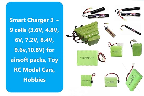 szwisechip Szwisechip Delta Peak Detection NiMH NiCd Battery Charger for Airsoft RC Cars Trucks Air Guns and Airplanes 3.6V to 10.8V Standard Mini Tamiya JST T Plug JR FUTABA - View 4 of 8