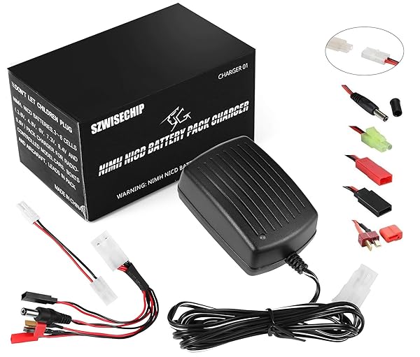 szwisechip Szwisechip Delta Peak Detection NiMH NiCd Battery Charger for Airsoft RC Cars Trucks Air Guns and Airplanes 3.6V to 10.8V Standard Mini Tamiya JST T Plug JR FUTABA - View 8 of 8