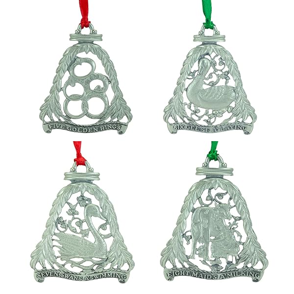 Cathedral Art 12 Days of Christmas Ornament Set 12 Metal Ornaments 3 1/8 Inches by Abbey and CA Gift - View 5 of 6
