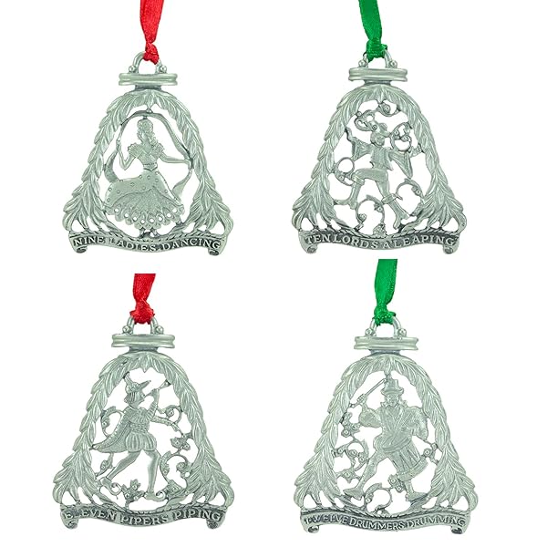 Cathedral Art 12 Days of Christmas Ornament Set 12 Metal Ornaments 3 1/8 Inches by Abbey and CA Gift - View 6 of 6