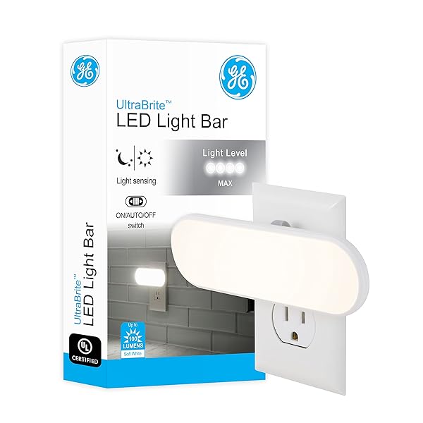 GE GE Ultrabrite LED Light Bar - 100 Lumens with Dusk-to-Dawn Sensor for Bedroom, Bathroom & More
