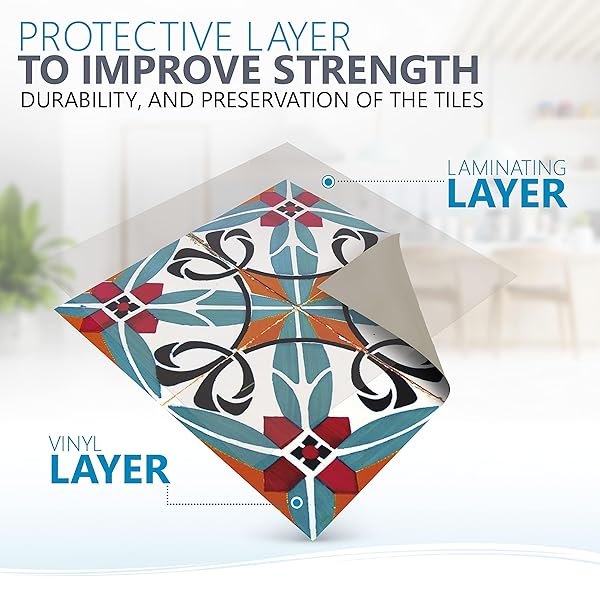 Mi Alma Tile Stickers 24 PC Set Authentic Traditional Talavera Bathroom Kitchen Decals Easy Peel and Stick Home Decor 6x6 Inch - View 4 of 9