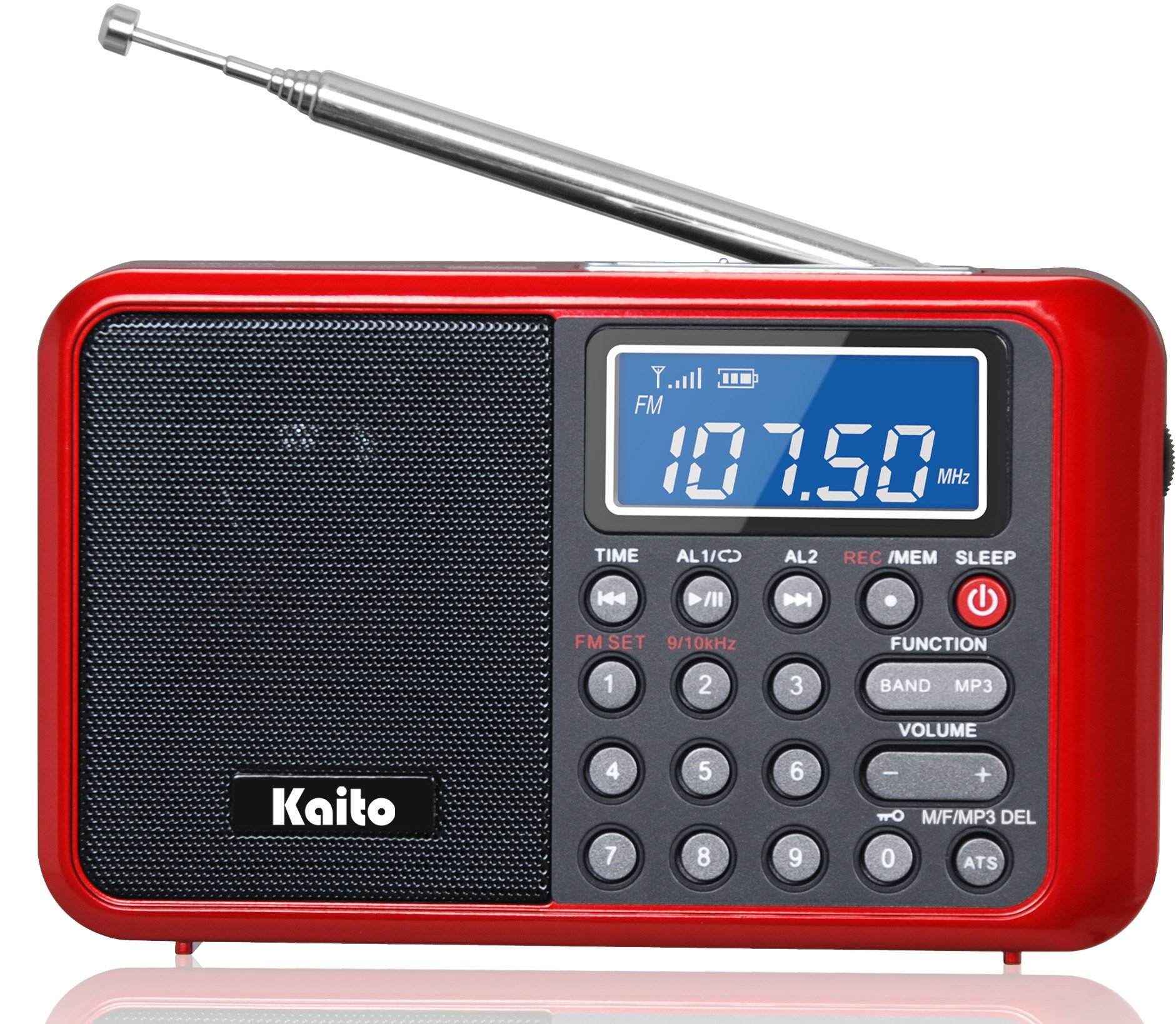 Kaito KA108 Super Sound Quality AM FM Shortwave Radio with MP3 Player Radio Recorder Alarm Clock and More